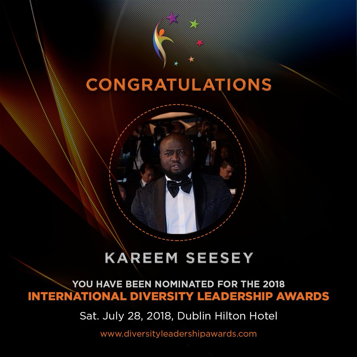 procolourful's tweet photo. Congratulations @karimseesey on your nomination for #IDivLeadAwards. The International Diversity Leadership Awards recognizes commendable contributions you've made over the years to advance diversity in the entertainment industry. See you July 28, at @HiltonDUB https://t.co/nH98aHCX5D