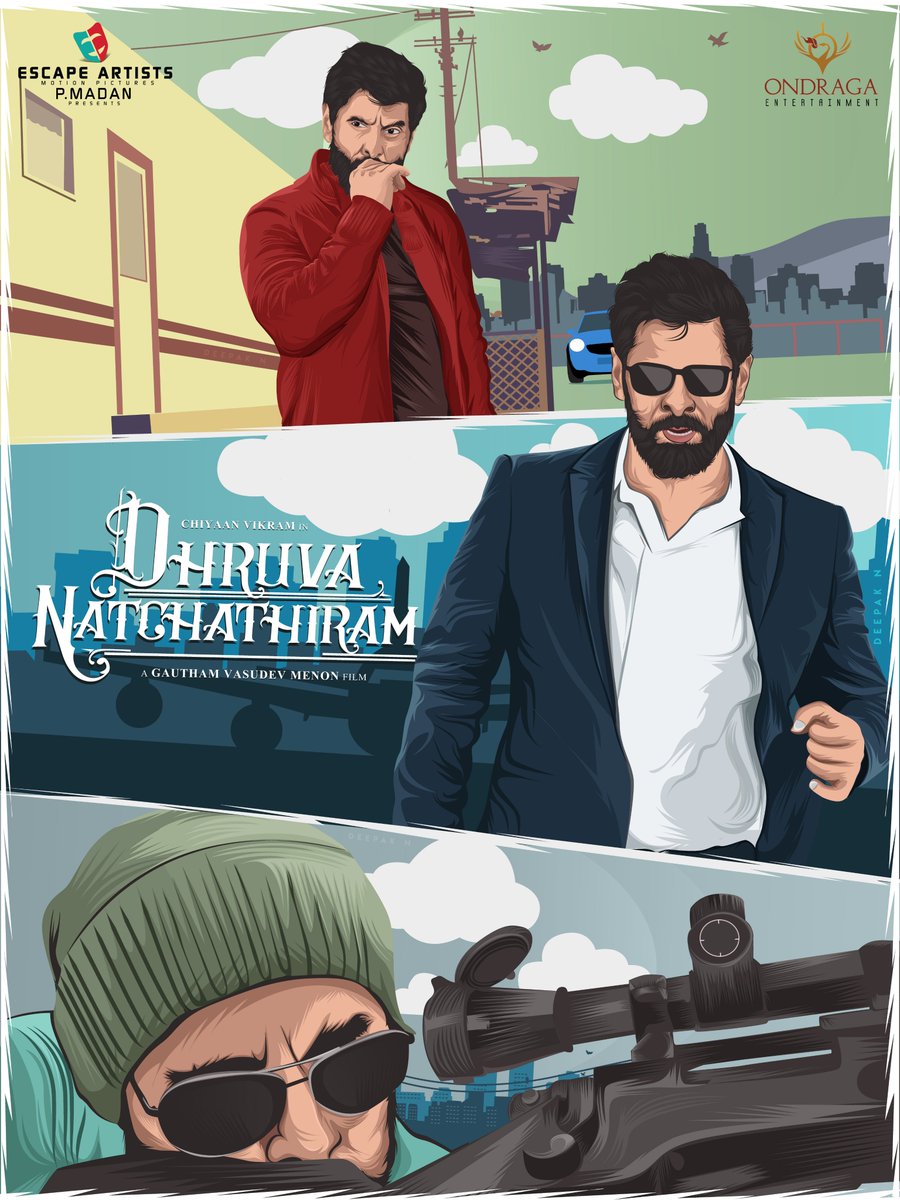 Finally finished this poster!!
A completely illustrated poster for Dhruva Natchathiram !! @menongautham 
Gave my best and hope you all would like it :D
Comments Welcomed 😁 
@menongautham @chiyaanCVF @SonyMusicSouth @Kalaiazhagan7 @Madan2791 @OndragaEnt @EscapeArtists_
