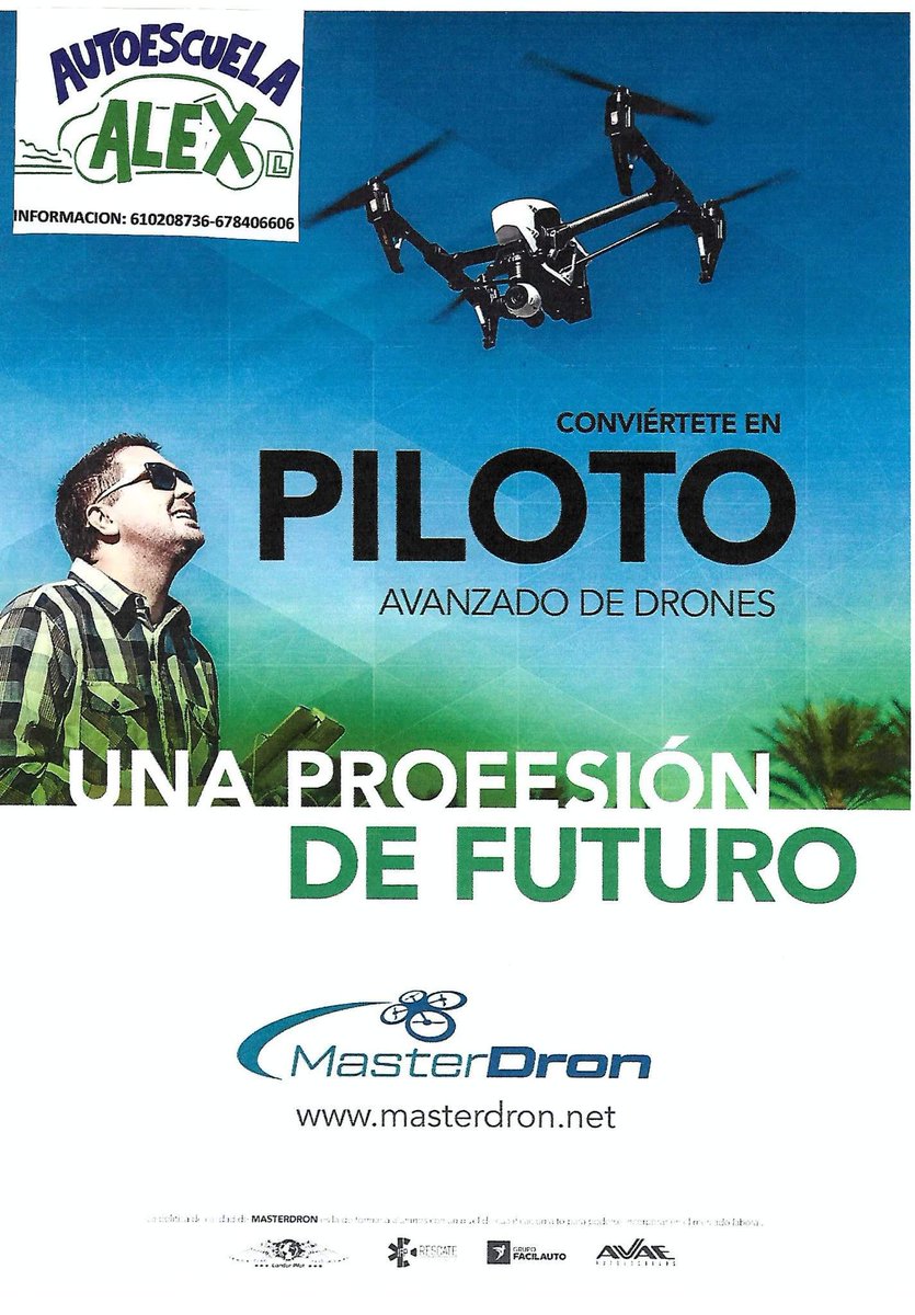 AUTOESCUELAALEX's tweet photo. #AutoescuelaAlex infórmate para #pilotodrones https://t.co/f3ZfvqIwvQ