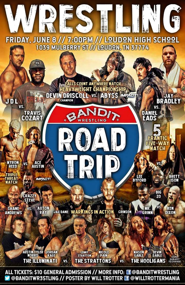 SandraDPhotoTN's tweet photo. Can not wait till tomorrow! Suoer stocked about new promos and a new show. Come promo ready!!!!Thank you @BanditWr3stling #SponsoredPhotographer  #PromoGuru @LennyStrattonII @RealNicolePain @TheBadReed @The_Ace_Austin @D_ManOfTomorrow @BadBoy_Shane1 @TherealAbyss @steveofcrazzy https://t.co/MA1kvxMUKP