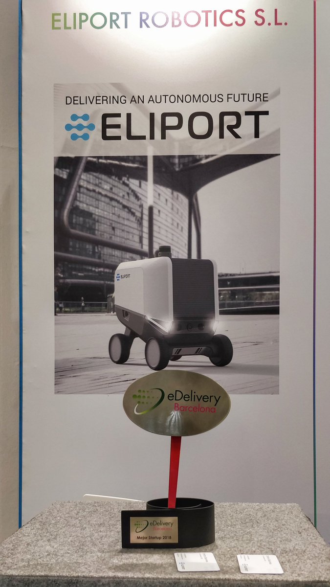 josepjorge's tweet photo. Congrats to @eliportrobots to win the #award to the best #StartUp of #Connecting #Hub #eDeliveryBCN2018 held by @LaSalleTechnova and AW @fomenti. #in #Disruption #Tech #Delivery #Robotics #Bots #Logistics #LastMile #SIL2018 #Barcelona #Catalonia #Spain https://t.co/BJpp488zGp
