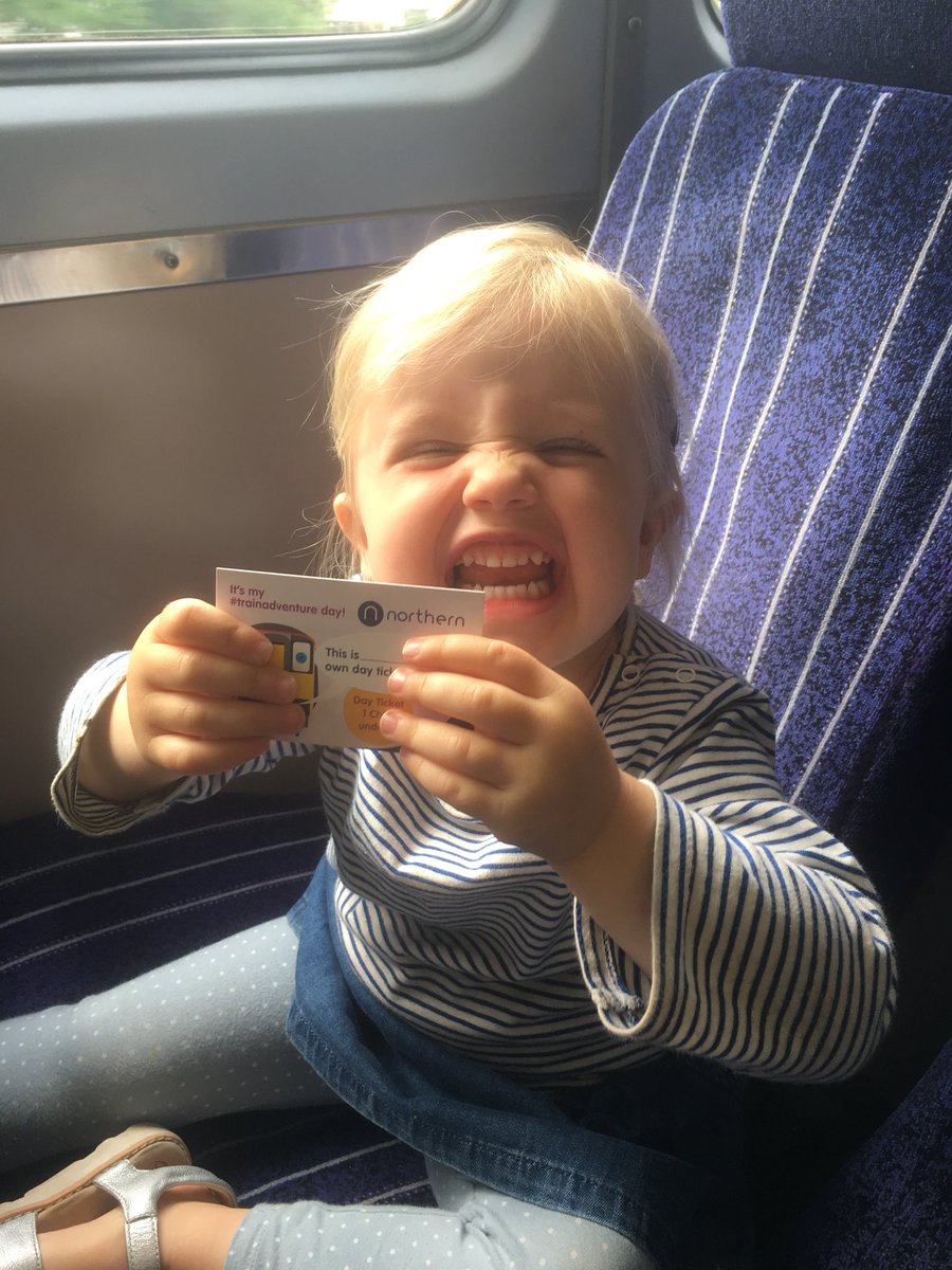 maughanbell's tweet image. Eva is very excited about her very own day ticket - thanks to the lovely staff on @northernassist this morning #train adventure