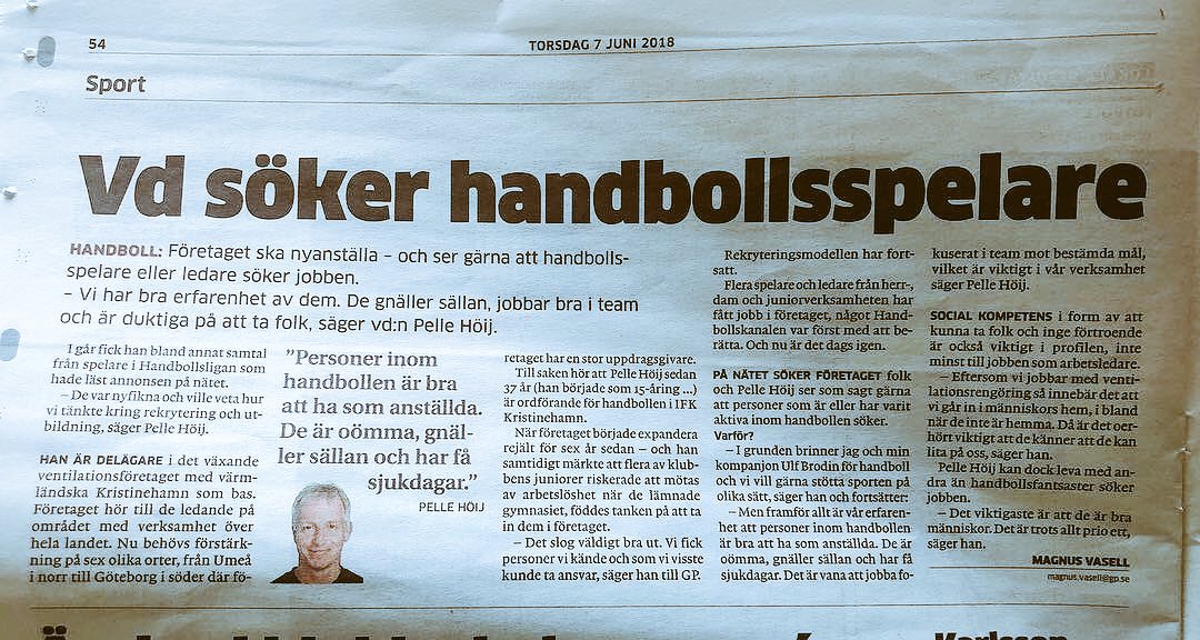 Härligt å läsa tycker vi Handbollare 👍 Världsklass 👌
#Handball 
#Handboll