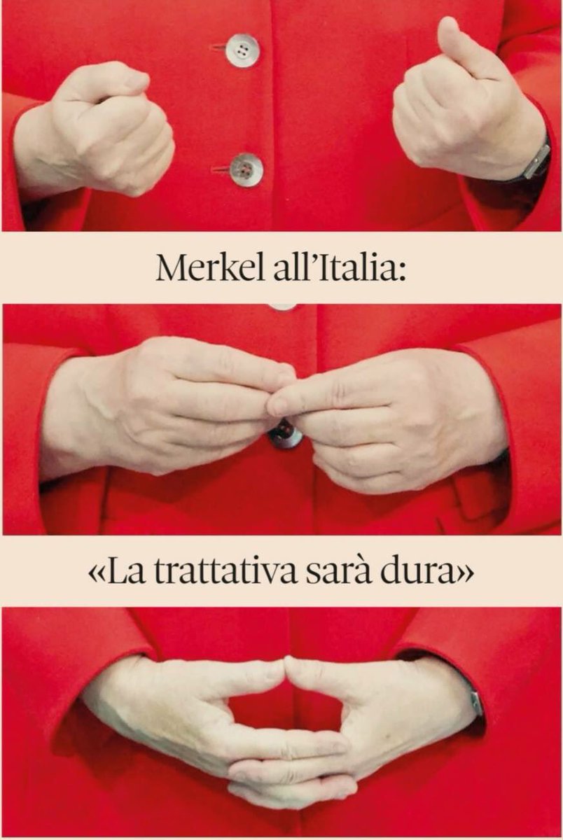 Pugno duro, attesa o impazienza della #germania? Bella la prima del <a href="/sole24ore/">IlSole24ORE</a> di oggi #Merkel #Ue