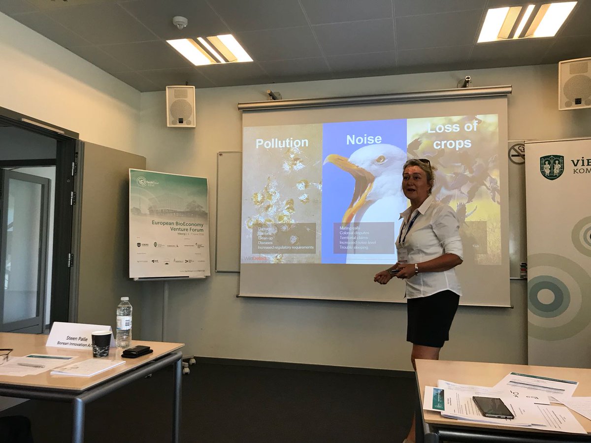 TechTourHQ's tweet photo. Birdalert increases efficiency of scaring tools. Wilddetect project Birdalert tracks everything, remote controls the unit, includes voice recognition, avoids habituation. Huge market (1600 million euro estimated). Main focus areas: husbandry, fruit, berries and crops. #EBVF18 https://t.co/ClRB0UETLi