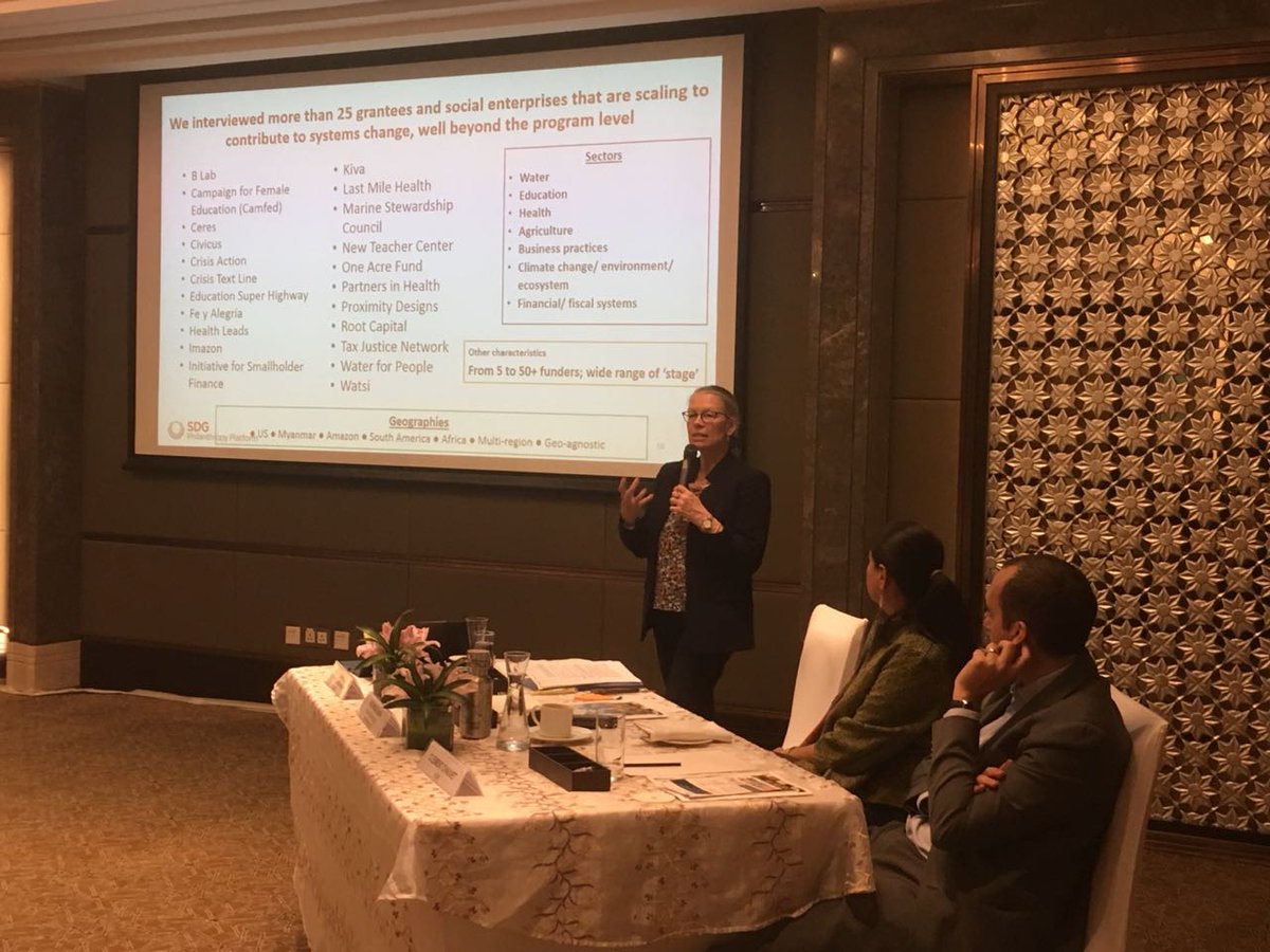 If we need to make exponential progress on SDGs, the transformational levers will be shifting market and investment behavior, supporting social movements and using new tech-blockchain and #AI: @HeatherGrady1, Vice President, @RockPhilanth. #Phil4SDGs