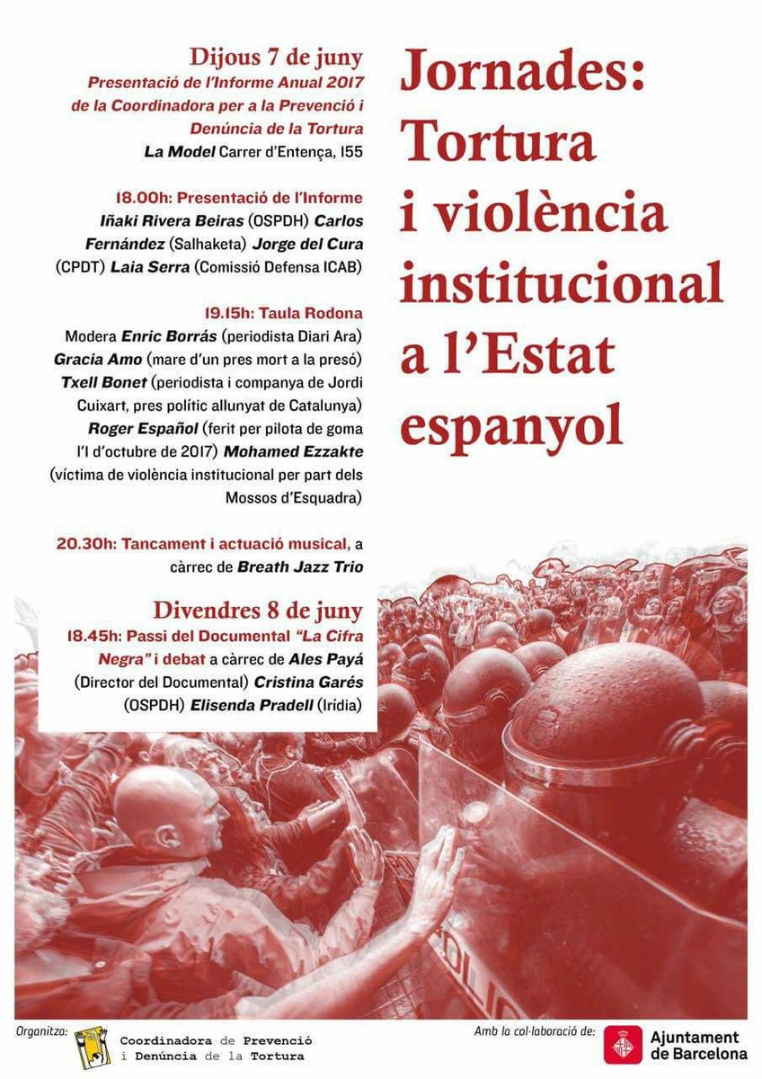 Nou informe de la <a href="/CPDTortura/">Prevencion Tortura</a> | 1.014 persones afectades | Els casos de violència institucional, maltractament policial i tortura a l’Estat espanyol es multipliquen per quatre amb l’1-O com a rerefons. directa.cat/els-casos-de-t…