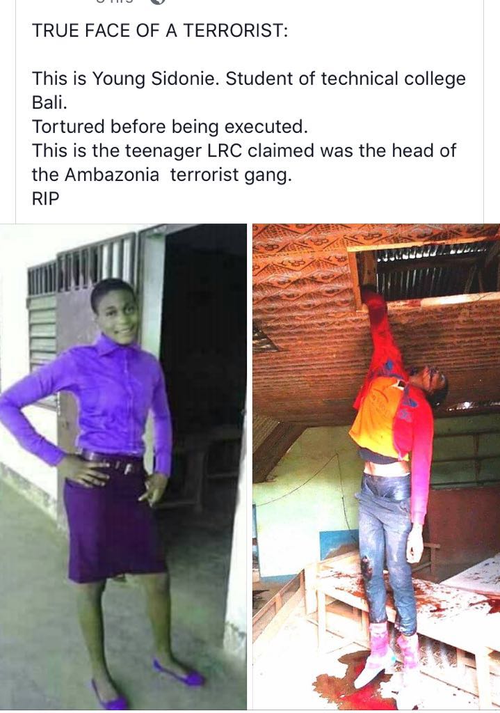 ndimoh5's tweet photo. The #Genocide &amp; #ISIS way of butchering, beheading, targeted execution of the people of #Ambazonia by #BiyaPaul of @Cmr which I believe it's  a @UN @commonwealthsec @EU conspiracy largely supported by @antonioguterres @EmmanuelMacron @theresa_may @PScotlandCSG is unacceptable https://t.co/zNsoif8e24