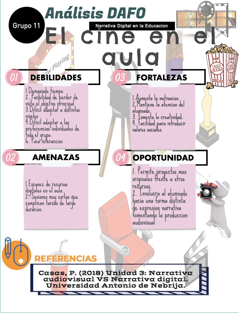 e_marcoantonio's tweet photo. El trabajo en equipo es fundamental para la sociedad actual. En #TICNebrija elaboramos materiales útiles como infografías sobre el análisis DAFO del uso de la #narrativadigital.Y yo cuento con el mejor equipo @Luciia63958480 @enrimastertic @MAngelesGmez4 y @MariDombas https://t.co/OryNCkH4j4