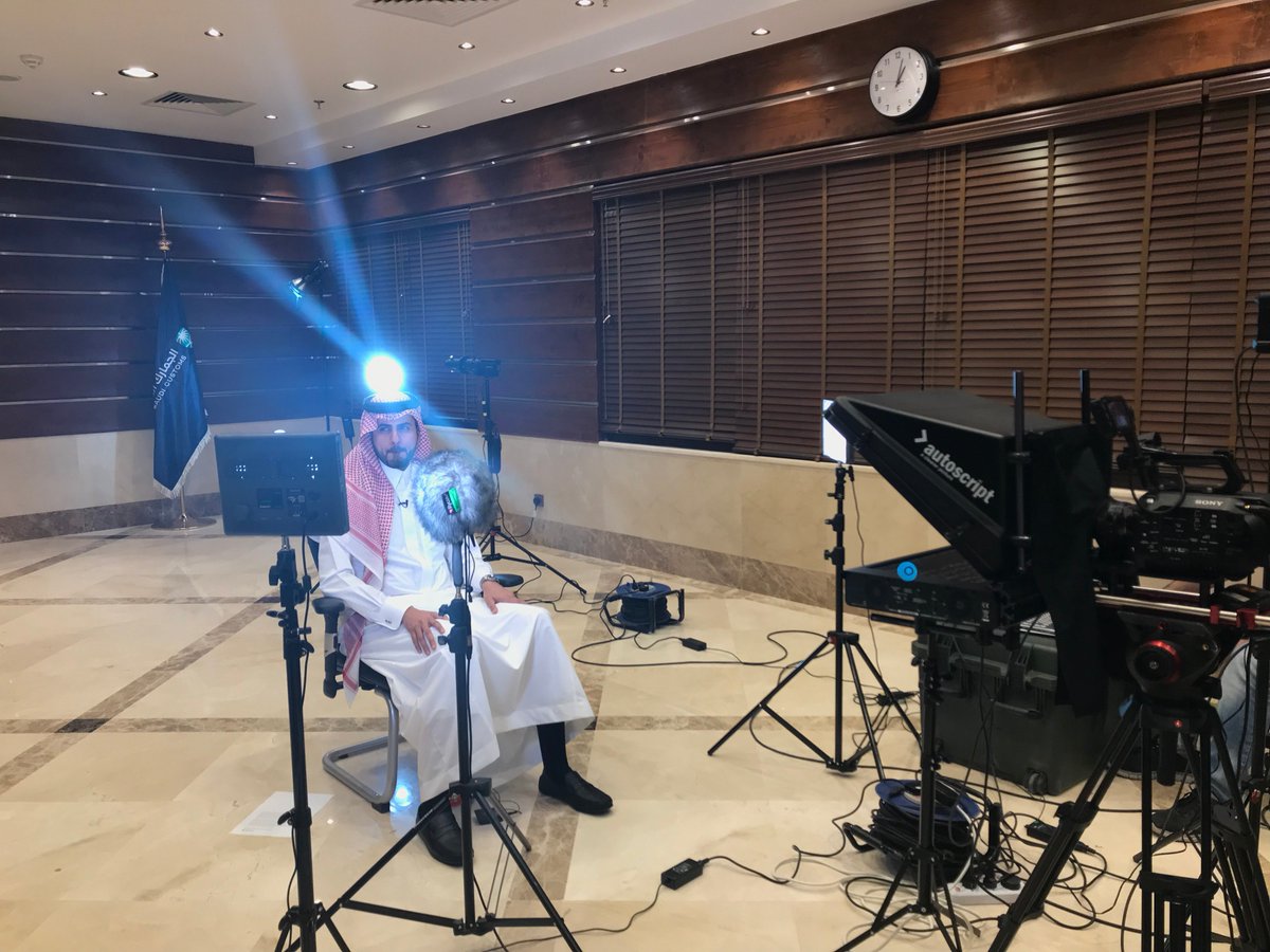 Timeline_sa's tweet photo. Executing an interview with the General Customs Authority Governor. https://t.co/6uvlqGb6Uf