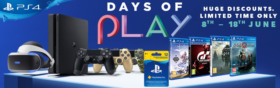 De #Playstation #DaysOfPlay dagen zijn begonnen! Vele Playstation producten nu tijdelijk in de #aanbieding. #Consoles, #accessoires en #games fiks in prijs verlaagd. Profiteer vandaag nog! Check goo.gl/NToKXR voor alle aanbiedingen.