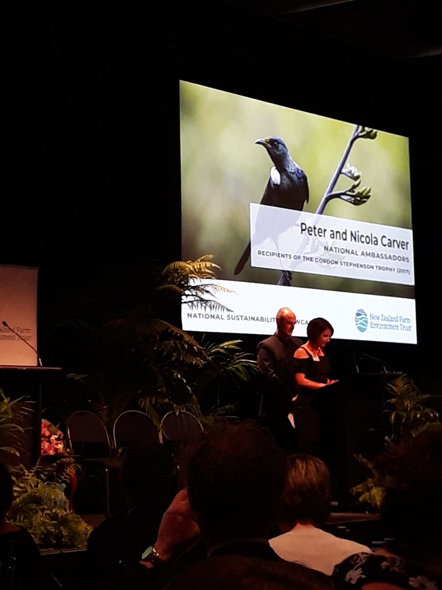 farmconnector's tweet photo. Peter &amp; Nicola Carver, 2017 Gordon Stephenson Award winners, great ambassadors for NZ agribusiness on what they have gained during the last year #BFEA https://t.co/Gs82NAYZXV