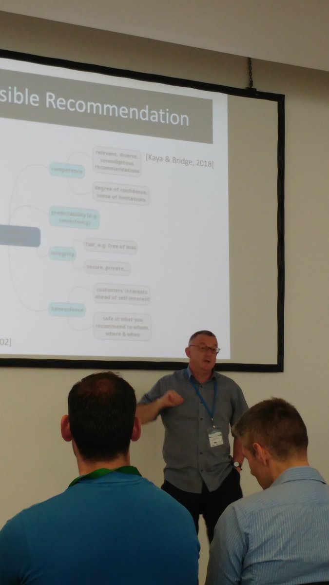Ella_Peltonen's tweet image. Dr. Derek Bridge speaking about responsible #recommendation systems you can trust. #AI still has lot of limitations in confidence. @insight_centre #SmartEnterprise