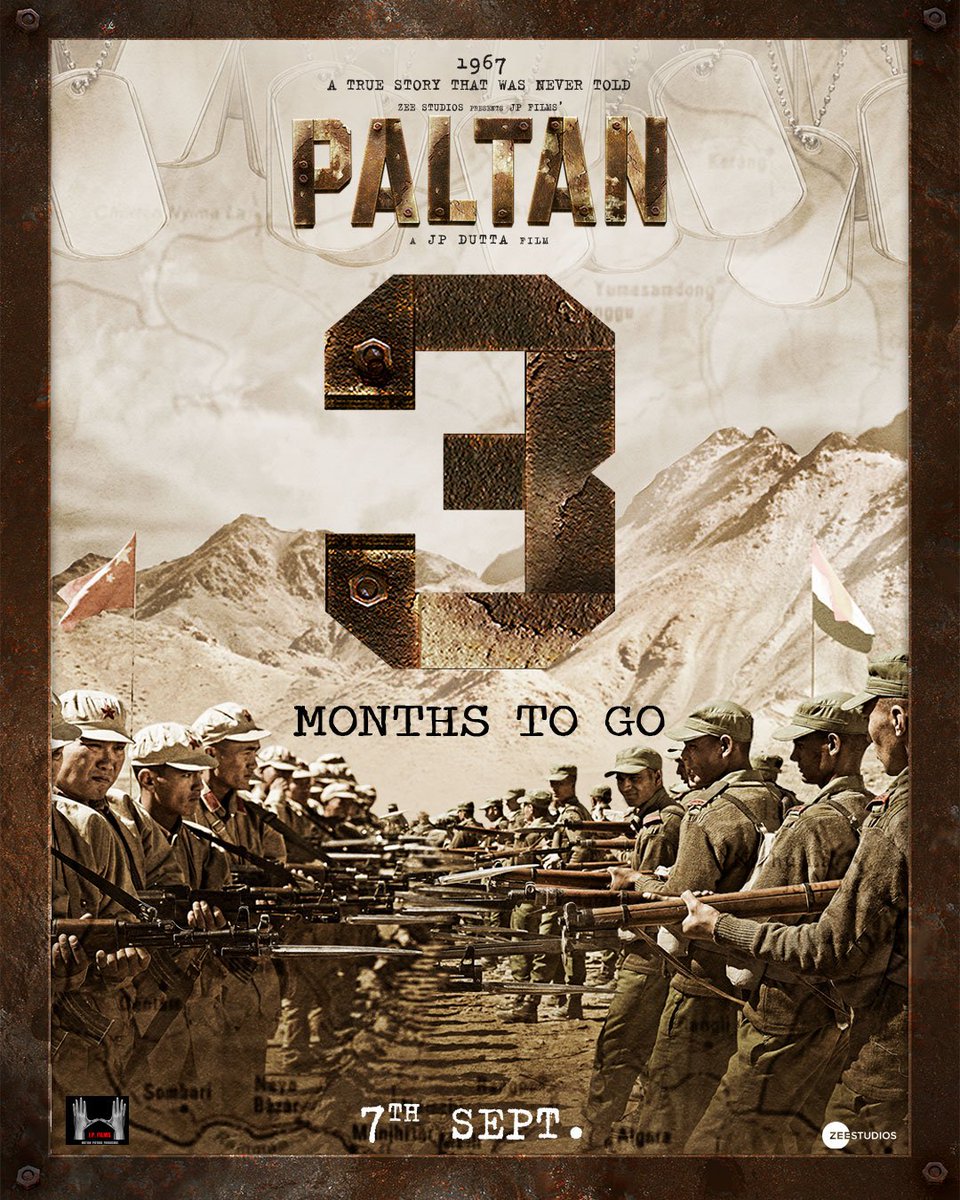 bombaytimes's tweet photo. 3 months to go for #Paltan! @bindasbhidu @rampalarjun @SonuSood @gurruchoudhary @SiddhanthKapoor @RealNidhiDutta @harsha_actor @LuvSinha @eshagupta2811 @sonalchauhan7 @Monica_Gill1 @ms_dipika https://t.co/sfwIMnj6GU
