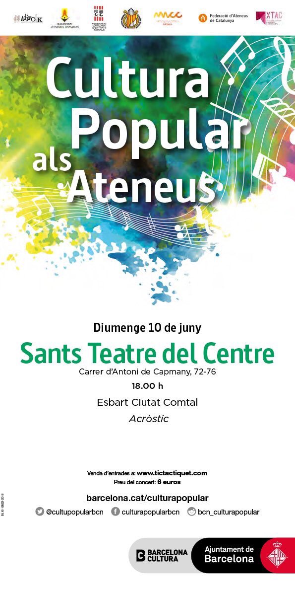 esbartciutatcom's tweet photo. Aquest diumenge 10 a les 18:00h, #Acrostic al Sant Teatre del Centre. Entrades 6€!! #SomECC #somesbart https://t.co/89jKDNVbe0