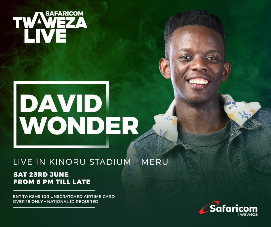 MeruFmOfficial's tweet photo. 23rd June, #Kinoru Stadium is the place to be!!! #TwawezaLive caravan will visit Meru County,where customers will be entertained by various artists, receive customer services and so much more!! Mark your Calender! Courtesy of @MeruFmOfficial & @SafaricomPLC https://t.co/eINh08Hrcf