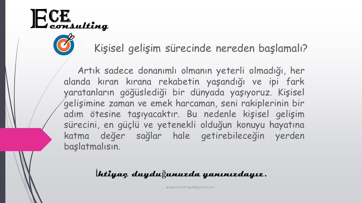 Kişisel gelişime nereden başlamalı ?
#ececonsulting #kişiselgelişim #psikoloji #istanbul #adana #gaziantep #kendiniçin #kendinigeliştirme