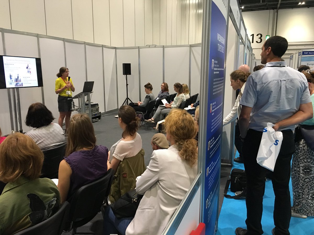 BRiMSproject's tweet photo. Day 2 of @uniplymouth at #Neuro18 Prof Jenny Freeman giving a great update on evidence for rehab in MS https://t.co/2ba85YNAcq