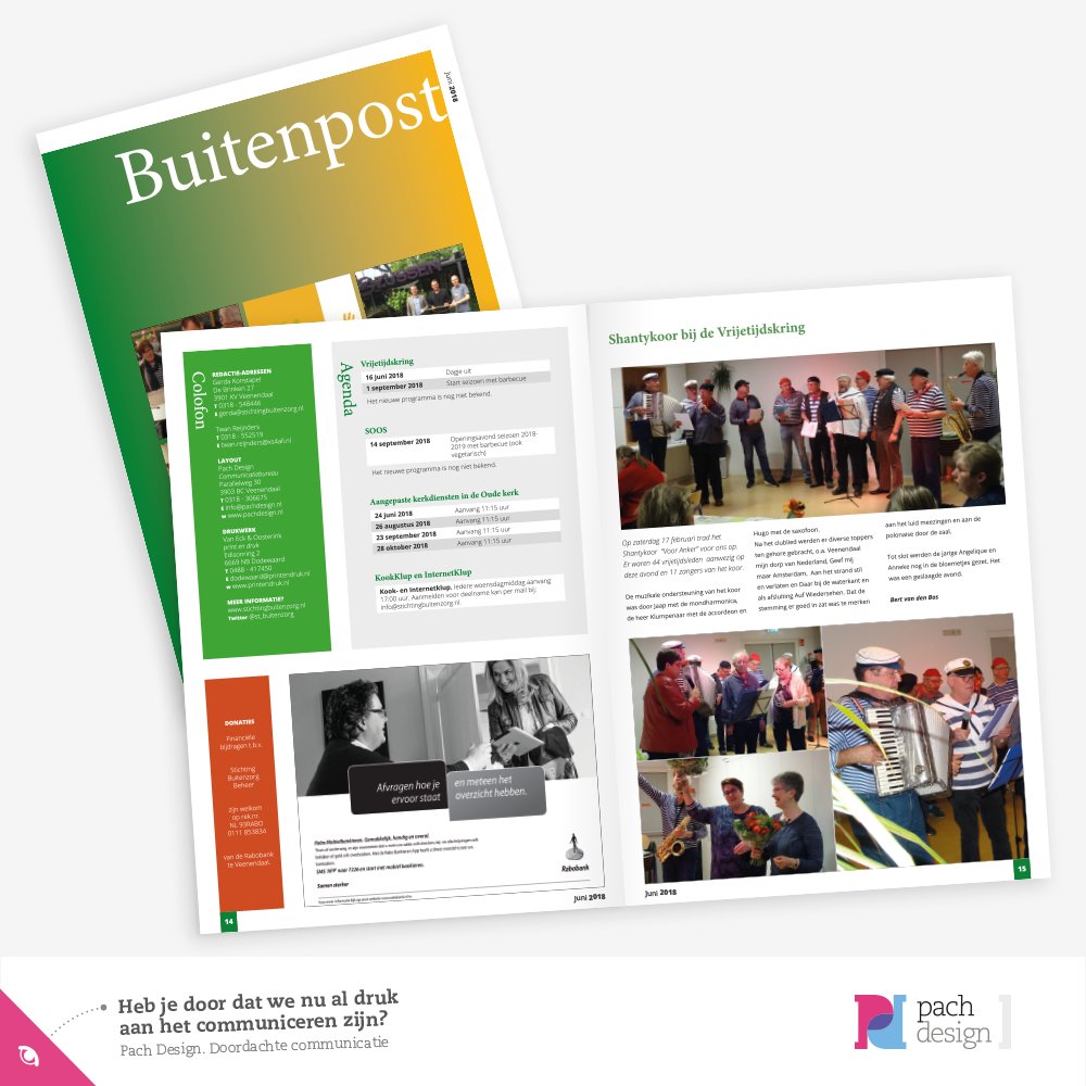 De Buitenpost van Stichting Buitenzorg wordt op dit moment weer gedrukt en staat binnenkort op de website van Buitenzorg zelf.