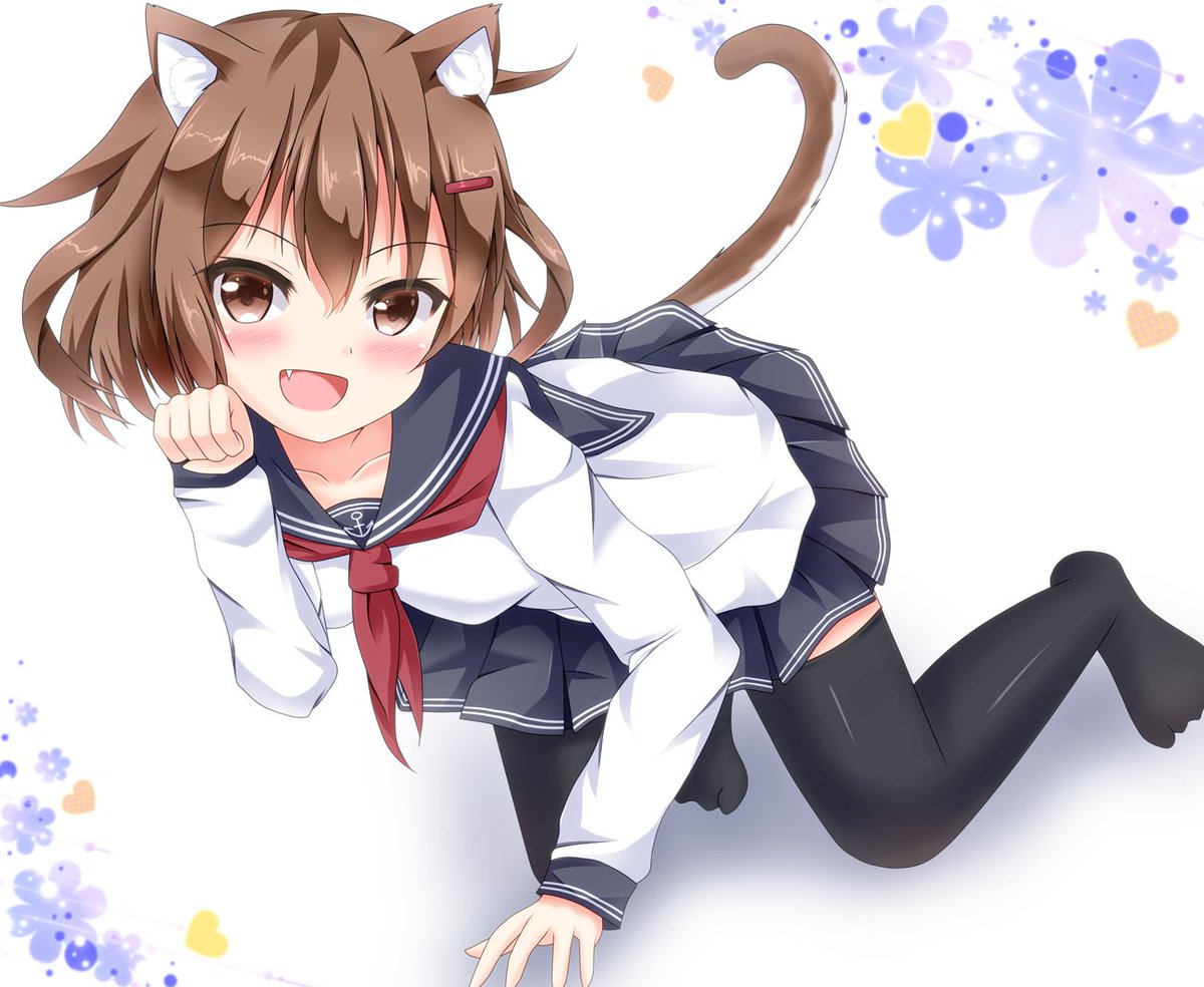 O Xrhsths ゆらすく Sto Twitter 猫耳雷ちゃん描いたー 艦これ 雷