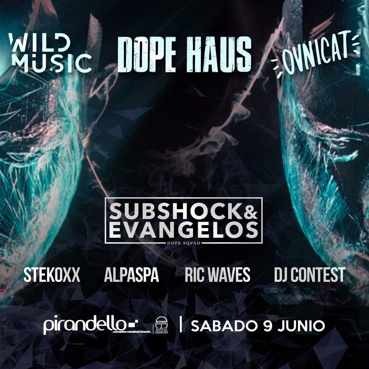 crewmusicmd's tweet photo. Sábado 9 en @SALA_PIRANDELLO
@wildmusic_es + @dopehausclub + #Ovnicat
Con @SSXEVmusic @Stekoxx @RicWaves @Alpaspa y DJ CONTEST.
https://t.co/FgJyEn51lI https://t.co/kgcc8SycLJ