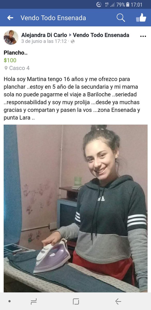 rudolfbm's tweet photo. Martina 16 años intenta ayudar a su mama Alejandra @usinatermo2017 a juntar $$ para su viaje de egresados, le damos una mano..cel +549221-3199003 @silvinakrawczyk @mirtatn @JEKOGOPAR @Los44AraSJ @sergiolapegue https://t.co/eN8iW1MeZN