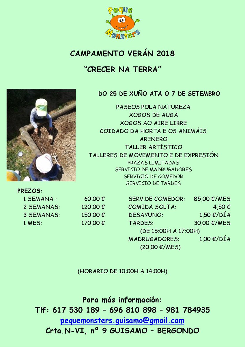 Os informamos de las próximas actividades para niños que desarrollará una de nuestras empresas asociadas Peque Monsters que están ubicados cerca del parque empresarial y que sin duda ayudará en
la conciliación laboral de los empresarios y trabajadores. #BergondoEsLaClave