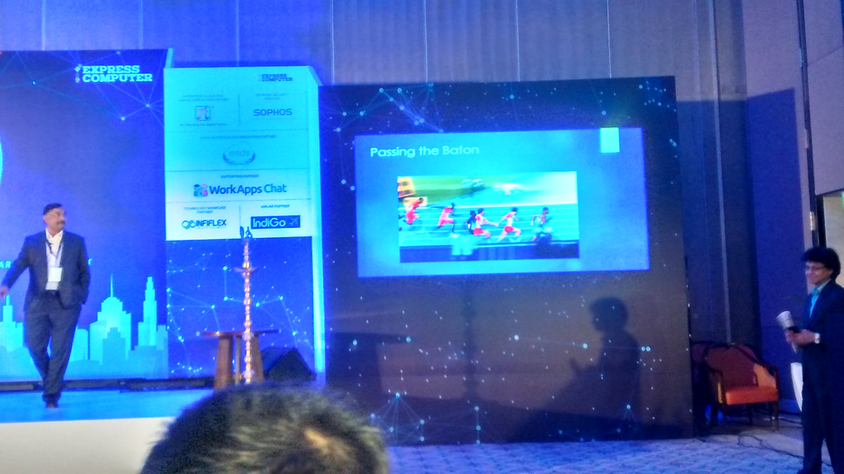 Abhishe81075416's tweet image. Bishwanath Ghosh, Mahindra &amp;amp; Mahindra shows the importance of team work in the relay race #TechnologySenate @ExpComputer