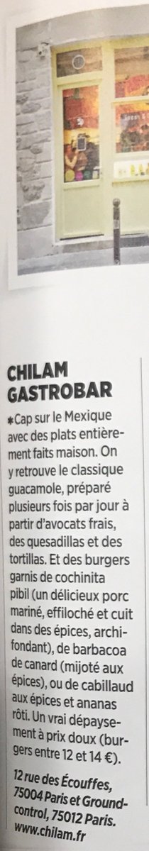 Envie d'une bonne adresse mexicaine à Paris? Retrouvez #Chilam dans le @vitalfood_mag de cet été ! Merci pour ce super article ♡
#BonneAdresse #MexicanFood #Yummy