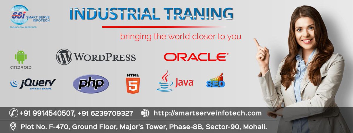 smartserveinfo's tweet photo. Give a kick start to your #career with the 6 months industrial training in Mohali with Smart Serve Infotech. Smart serve Infotech provides industrial #training in #PHP, #SEO, IOS, JAVA, #Wordpress etc. https://t.co/8pPmegJJNv  
Call us +919914540507, +916239709327 . https://t.co/PBXHI9JEn2