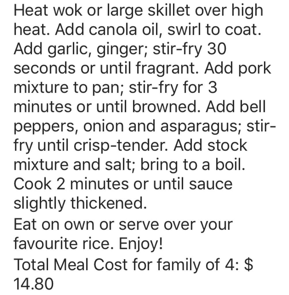 T_M_NoFrills's tweet photo. WEEKLY FLYER BUDGET FRIENDLY MEAL!
PORK AND ASPARAGUS STIR-FRY!
#tomandmichellesnofrills #nofrills #haulers #haulhard #wontbebeat #getthefrilloutofyourbill #mississauga #pork #asparagus #presidentchoice #noname #farmersmarketbellpeppers #onions #stirfry #budgetmeals https://t.co/WWCW220ZQz