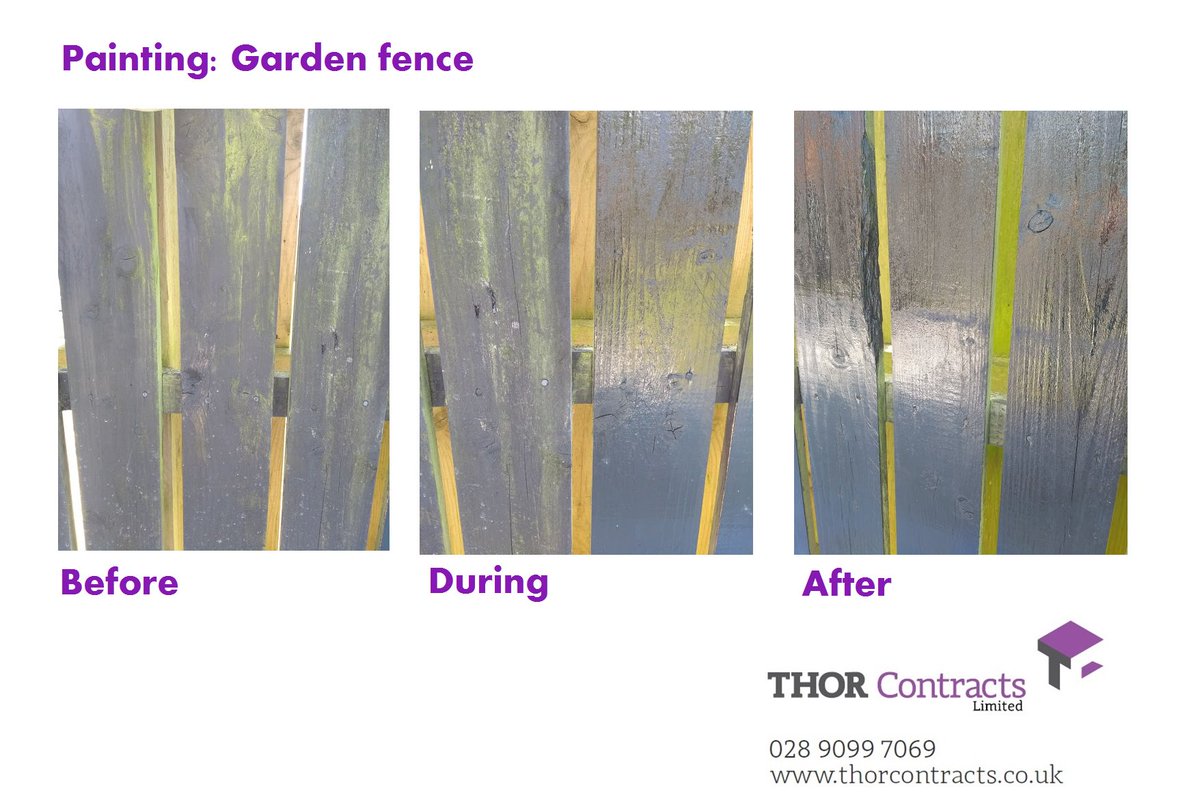 ThorContracts's tweet photo. Tidy up the look of your garden with a simple fence paint&amp;grass cut #gardenservices  #belfast #housetohome Are you a landlord or estate agent? Choose us for all your property maintenance needs ☀️🌸🌱Call  028 9099 7069. For a full list of services visit https://t.co/v5ET1lfVHM https://t.co/txEYvbLZNA