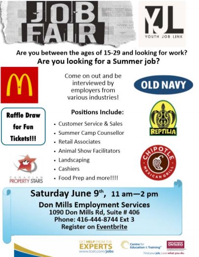 im_cti's tweet photo. Youth Summer Jobs Fair on Saturday, June 9th
CC: @AYJacksonSAC ; @EmeryCollegiate ; @YouthJt ; @torontolibrary 
#InspiringMinds #Youth #Summer #Jobs #Toronto https://t.co/LAlFQPozys