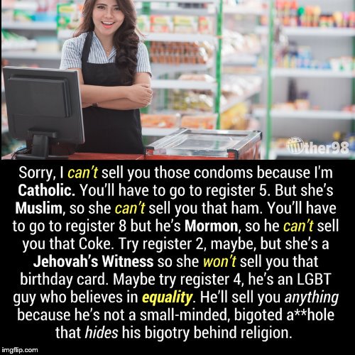 FMoniteau's tweet photo. No Gays Allowed sign at hardware store is just how low we have sunk because of evangelical Christians trying to force their beliefs on everyone.

#TheResistance #MAGA #Trump #FoxNews #Resist #ImpeachTrump 
#CCOT #ThursdayThoughts https://t.co/kg3SMrShzc