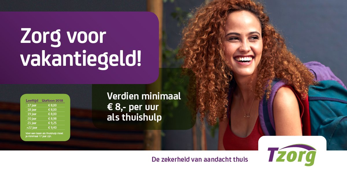 Tzorgthuiszorg's tweet photo. #Vacature #Vakantiewerk #Tzorg. Dichtbij. Passend bij je agenda. Verdien gemiddeld 50% meer in de zorg! Solliciteer! https://t.co/bm9BGiWob1 https://t.co/UbOHCizcDZ
