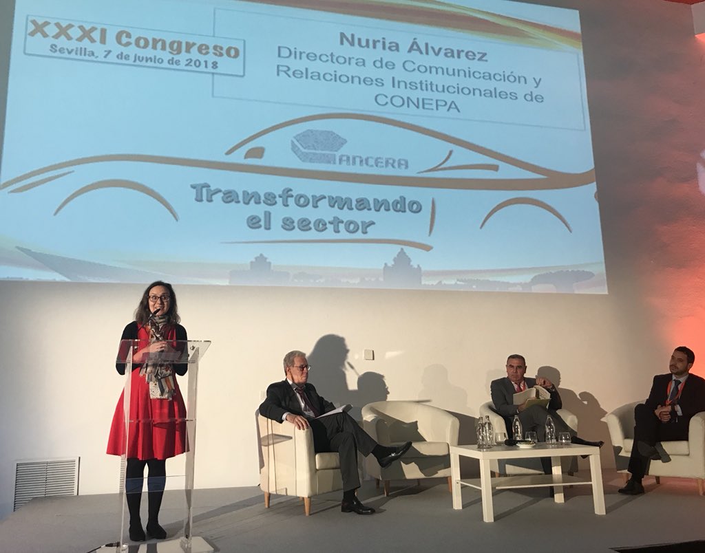 infotaller's tweet photo. Nuria Alvarez, de Conepa (Talleres): Las primeras pruebas piloto de ITVs midiendo emisiones de gases a través del OBD, han supuesto un incremento de rechazos. Algunos talleres ya han notado de hecho la entrada de más coches. Todo va a ser más riguroso. #CongresoAncera #Ancera https://t.co/njkuQ4mmmp