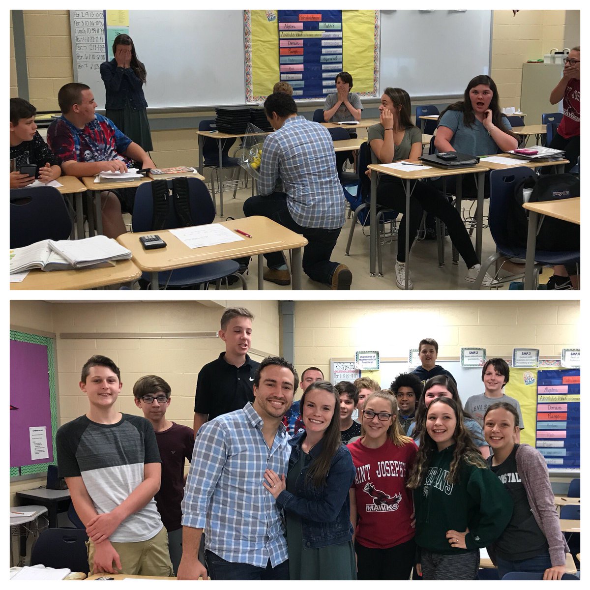 Very exciting day yesterday in Ms. Guydish’s 3rd period... surprise engagement!!!!!!!!! Congrats, Ms. Guydish!!!!!!!!!! 💍❤️ #penndelcoproud #engagement