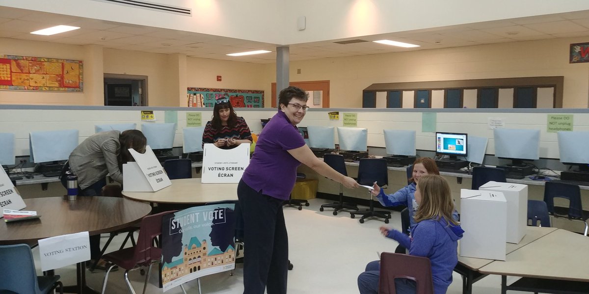 MissCatCashin's tweet photo. Student vote, student voice. Grade 5/6 leading and organizing the provincial elections. Letting everyone cast their vote! 🗳 @STC_Walkerton https://t.co/w3rVe7qyq7