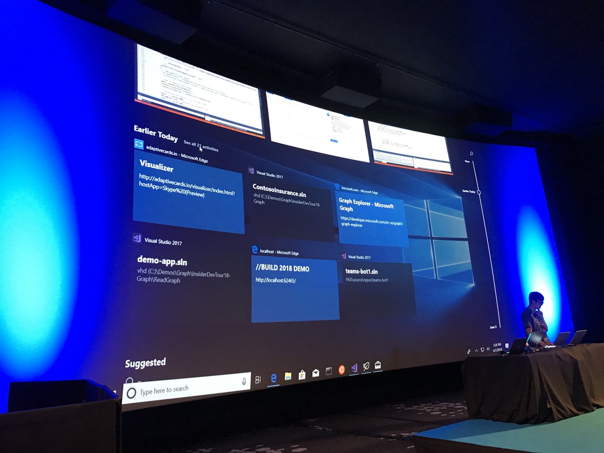 donasarkar's tweet photo. How do you integrate your app into #WindowsTimeline? Just a few lines of code obvi! @justinxinliu #InsiderDevTour #GooseBus https://t.co/yYM9faVljf