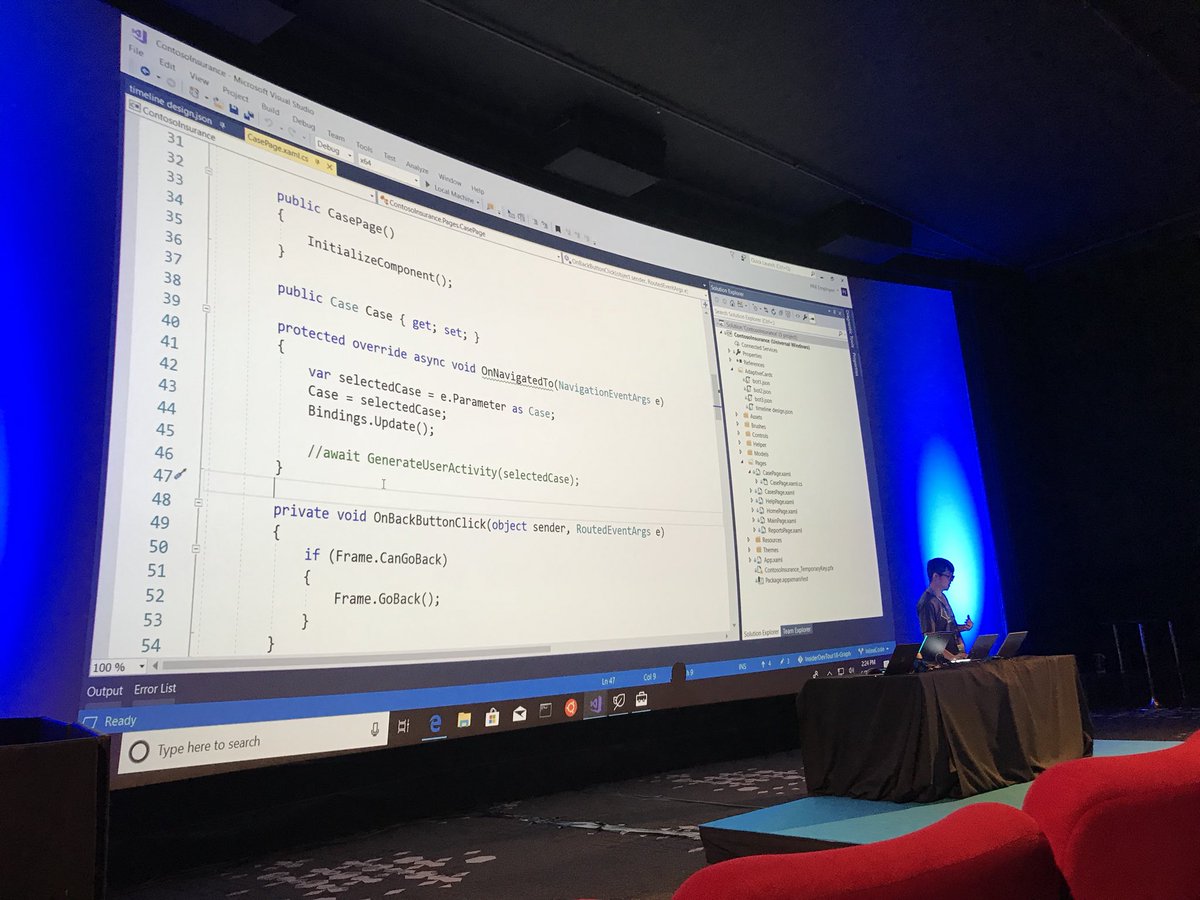 donasarkar's tweet photo. How do you integrate your app into #WindowsTimeline? Just a few lines of code obvi! @justinxinliu #InsiderDevTour #GooseBus https://t.co/yYM9faVljf