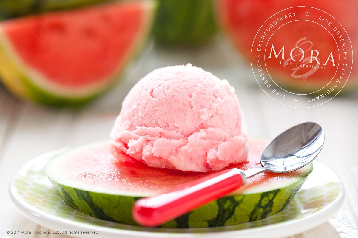 MoraIceCream's tweet photo. Summer’s warm weather calls for
watermelon…and NOTHING is cooler than Mora’s Watermelon Sorbet.   

Plus…no seeds! https://t.co/aZ7xquw4NU