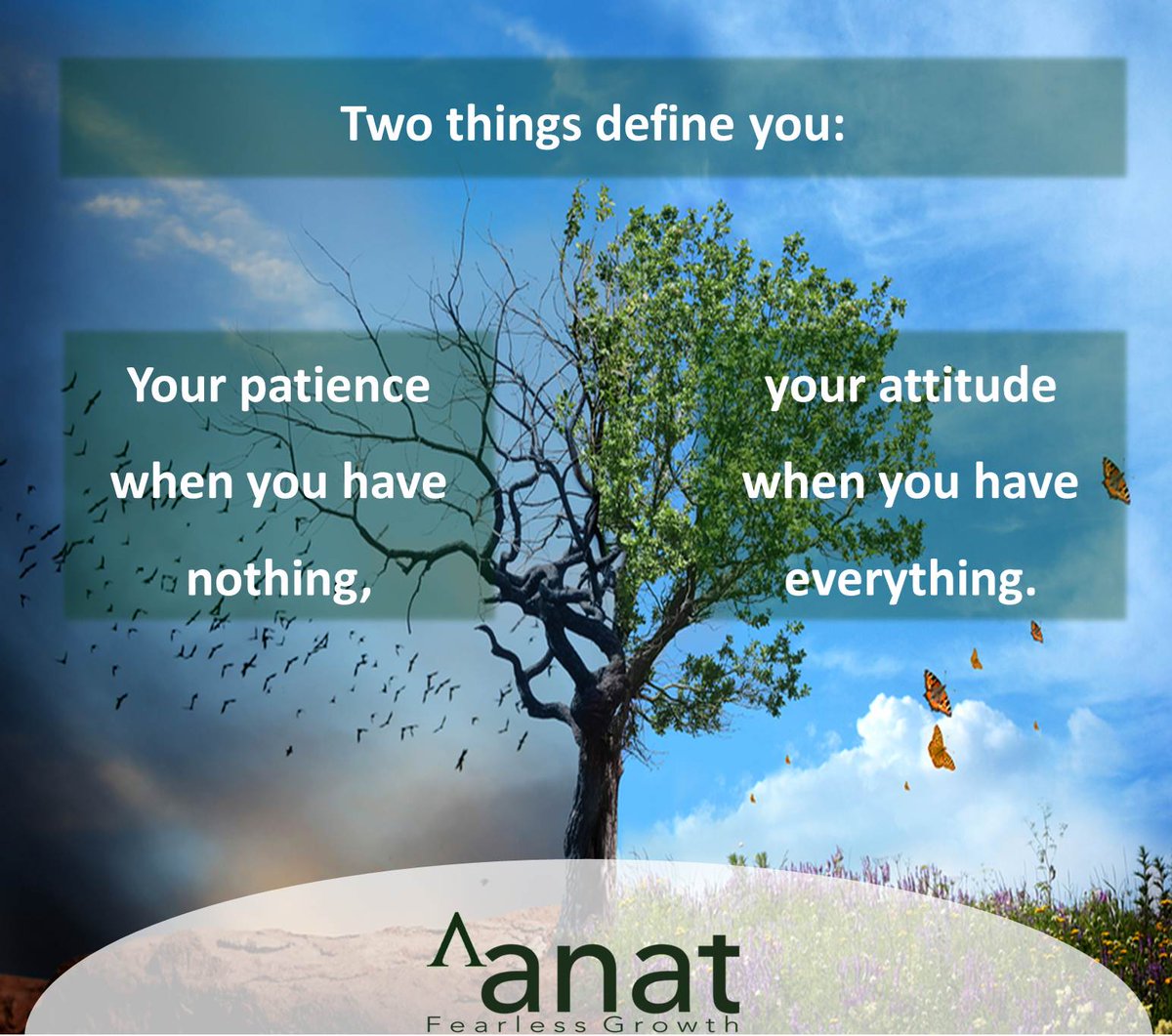 Anatlevant's tweet photo. Two things #define you. Your #patience when you have #nothing and your #attitude when you have #everything.
#fearlessgrowth #tothepowerof #Businessdevelopment #levant #lebanon🇱🇧 #anat #ramadankareem🌙 #sales #marketing #commercial https://t.co/0DvUMZa480