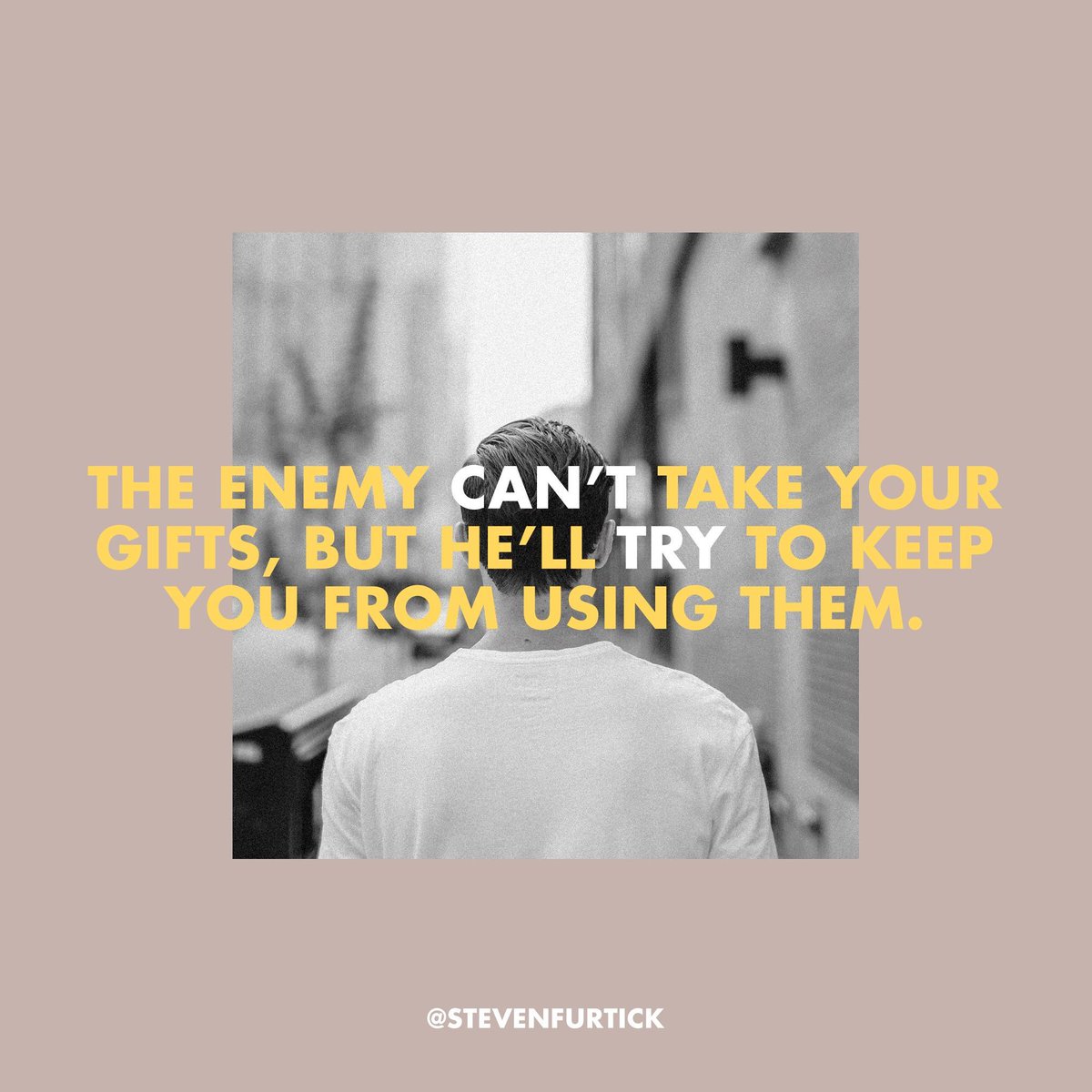 ElevationChurch's tweet photo. The enemy can't take your gifts, but he'll try to keep you from using them. https://t.co/stEM2Gsd0N