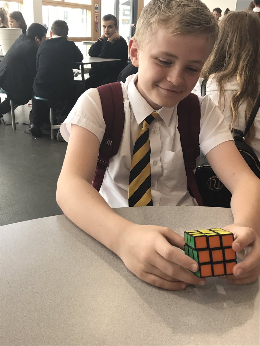 George solves the Rubik's Cube - amazing concentration and determination. His record time is 58 seconds - really impressive <a href="/NewportH/">Newport High School</a> Ask George to show you 👏🏼⭐️
