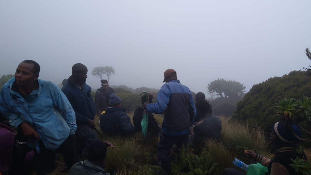 eriknjoka's tweet image. REPORTERS and rescuers scaling the cold, muddy Aberdare ranges to get to the #FlySax crash site