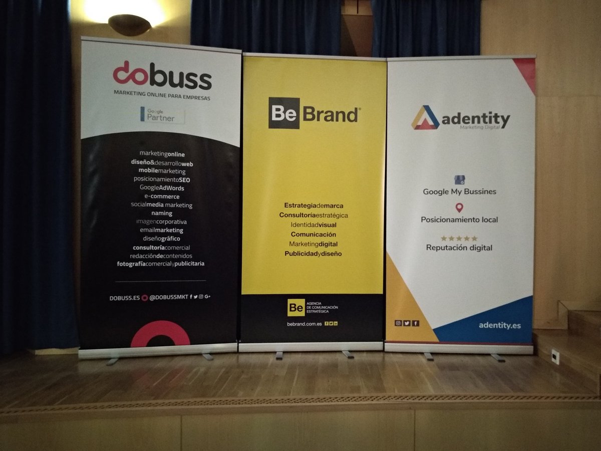 AdentityES's tweet photo. Ya están ubicados los rollups en el I Congreso de Marketing en Los Pedroches 👏
#MarketingDigital #Adentity #congresomarketingdigitalcp #dobuss #HinojosadelDuque #bebrand https://t.co/OnUPwU2Uc0