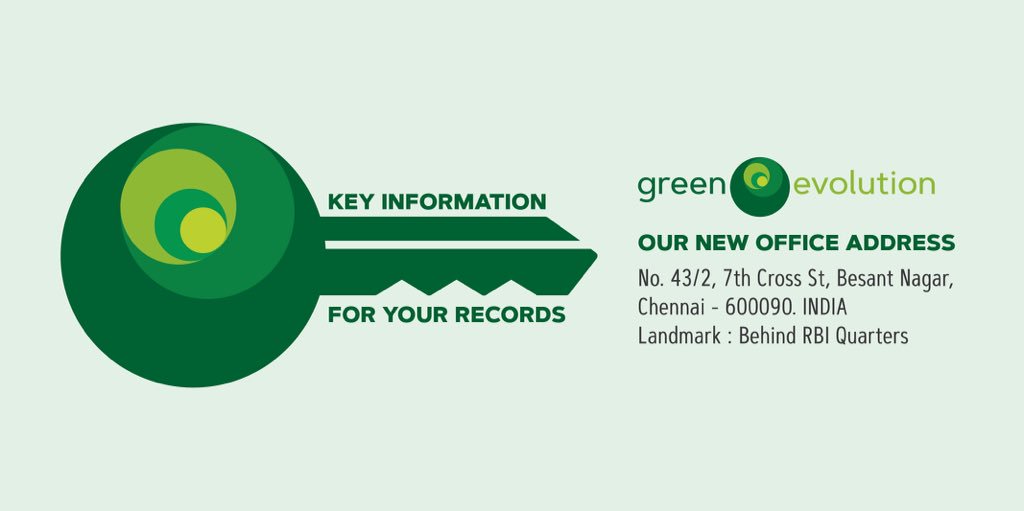 GEArchitecture's tweet photo. We have some Key Information to update! 

Location map: 
Green Evolution
No. 43/2, 7th Cross St, Besant Nagar, Chennai, Tamil Nadu 600090
044 2441 1245

https://t.co/tQCTyKaQdD

#GreenEvolution #GreenByDefault #Sustainability #GreenArchitects #BesantNagar #GreenIsTheOnlyWayOut https://t.co/Bjw1gQKKRC