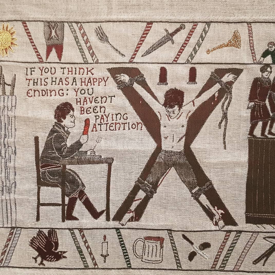 TechnicallyRon's tweet photo. This morning I went to the Ulster museum in Belfast and they have an 80m game of thrones tapestry and it is wonderful https://t.co/cMCaglYJI7