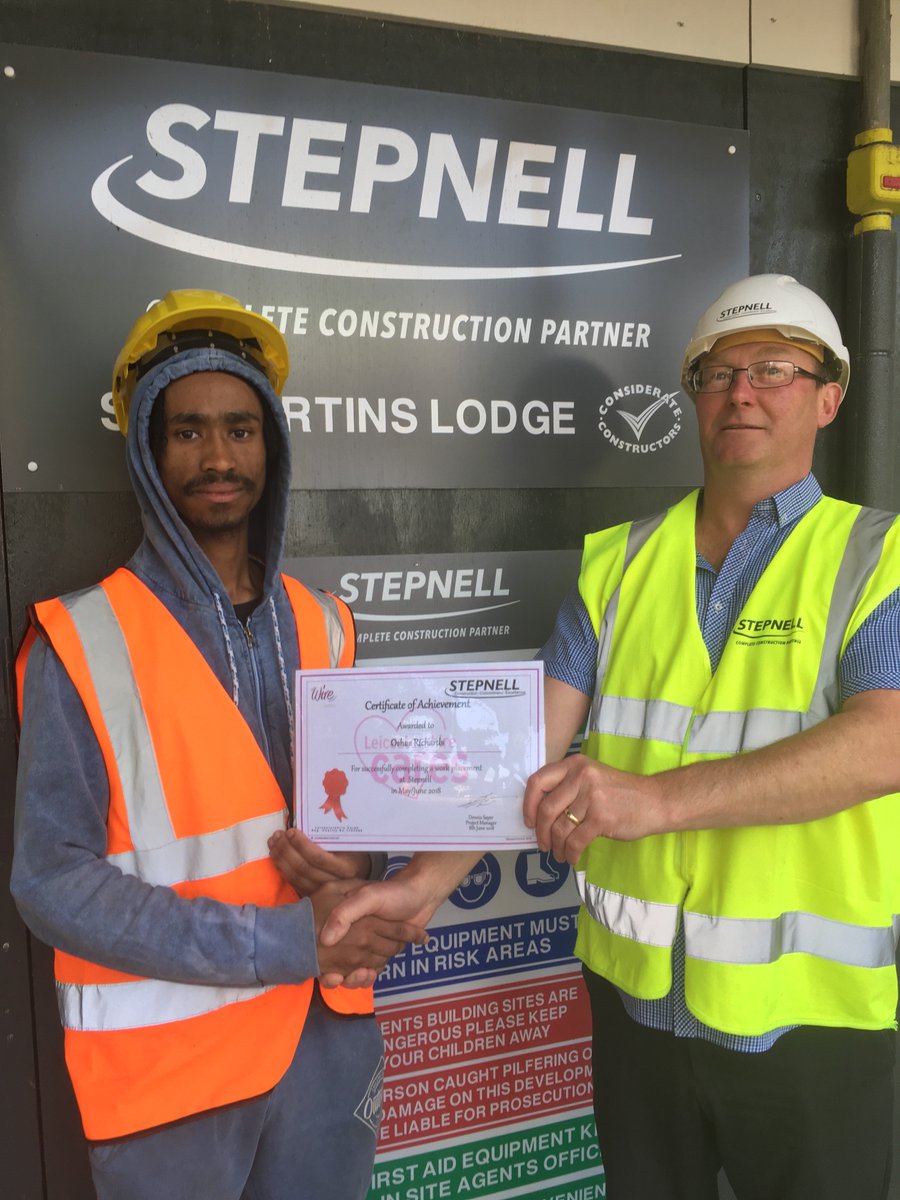 LeicsCares's tweet photo. Oshae just completed a two week work placement with #Stepnell .  He will be using the skills and confidence gained to get a job and our  community safety WIRE project will support him all the way. #TogetherWeCan https://t.co/fO2tnvyIoF