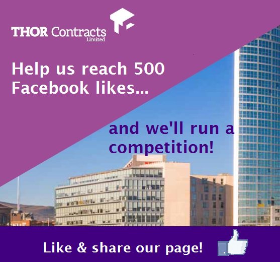 ThorContracts's tweet photo. Do you have us on Facebook?Head over &amp;like our page! When we reach #500likes we will run a #competition! #likeandshare #propertymaintenance #Belfast #facilitiesmaintenance #paintinganddecorating #flooring #domesticventilation #officefitouts #retailfitouts https://t.co/v5ET1lfVHM https://t.co/XEmymFHEm5